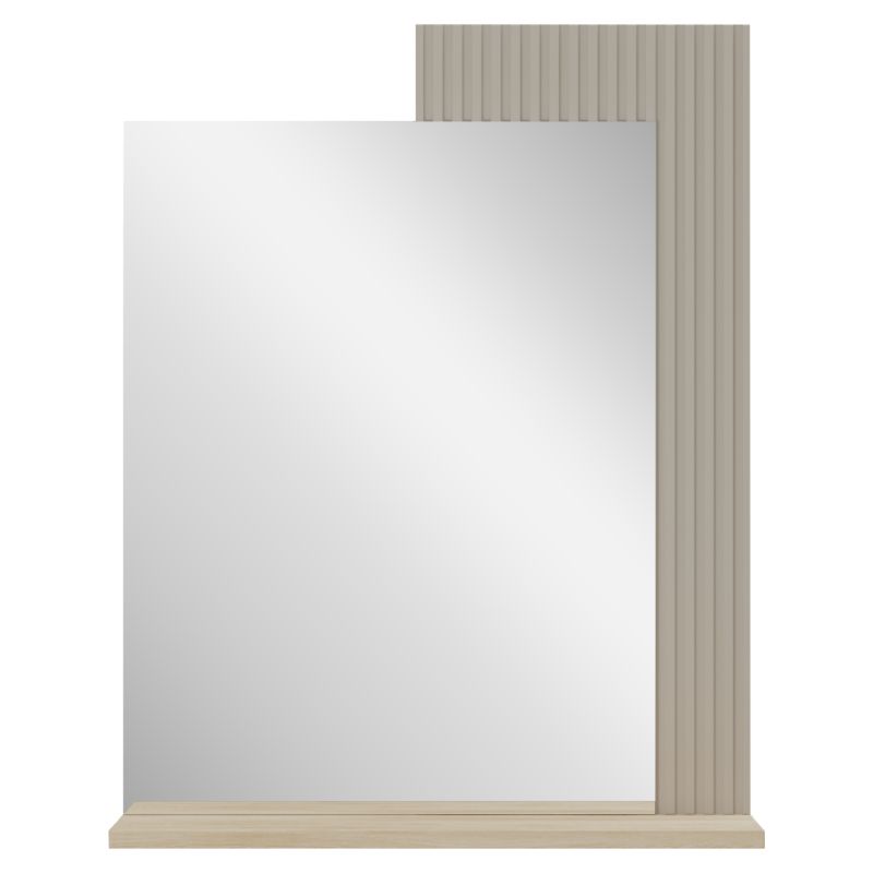 Zrkadlo, 65x83cm, sivohnedá Taupe, dub silverjack, DOMCA