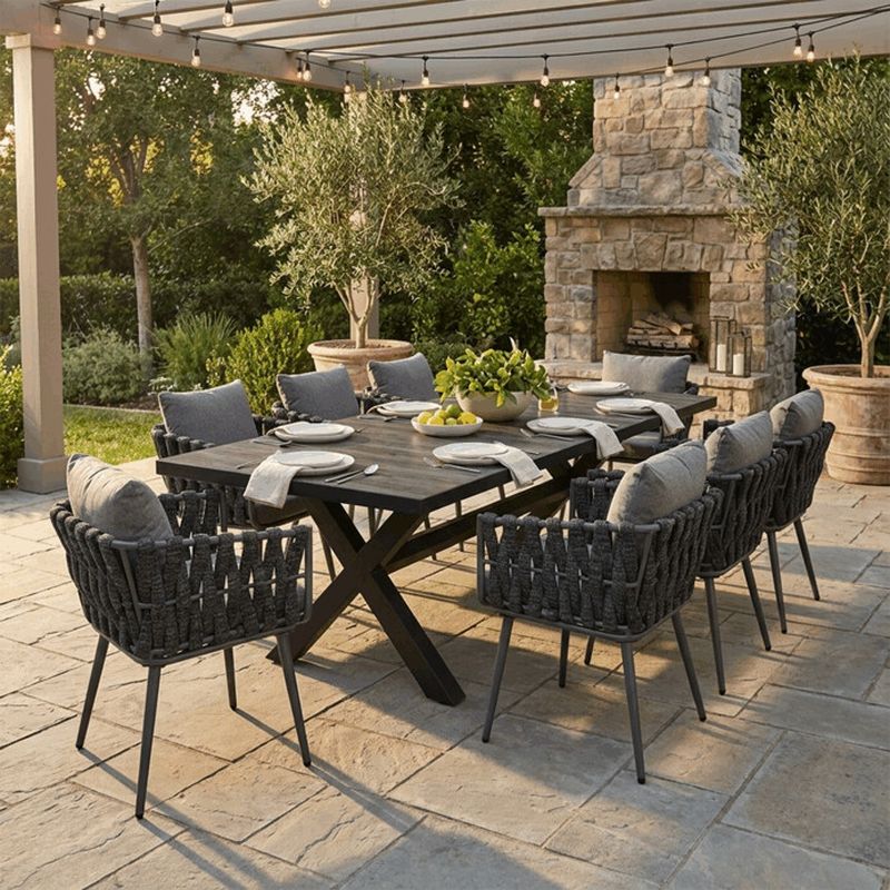 Záhradná stolička, kov, látka, sivá, AZC-1105 GREY