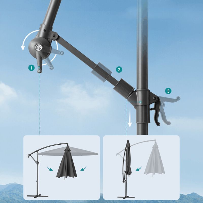 Záhradný slnečník, sivý, kov, ASL-E1116 GREY