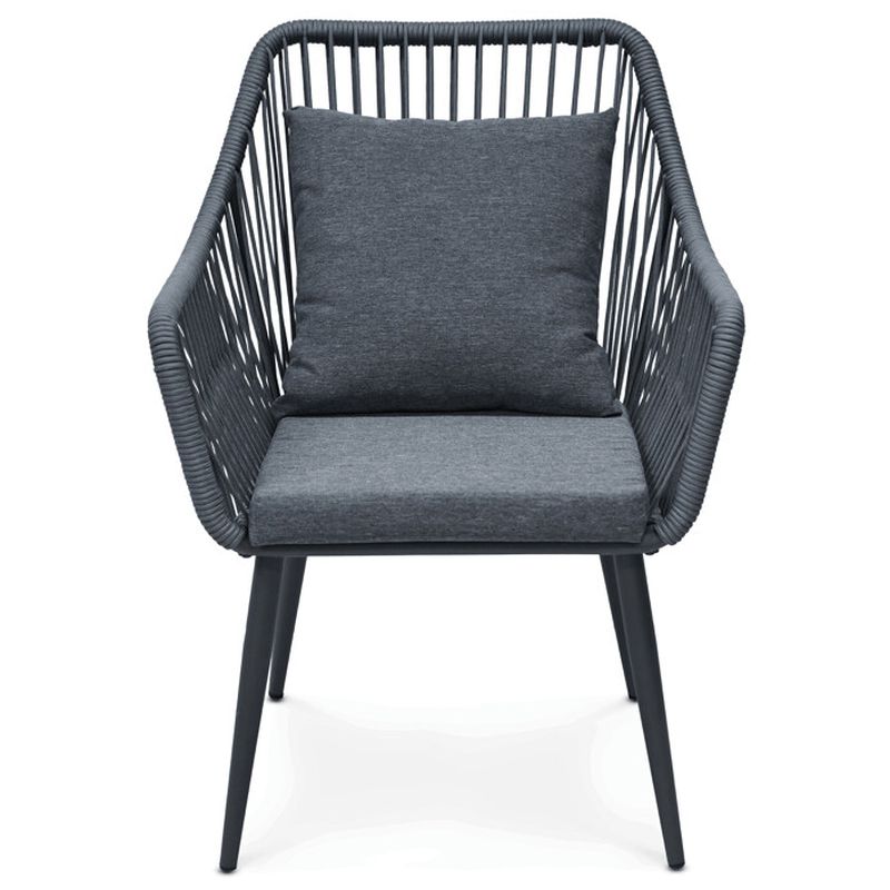 Záhradný set 1+2, solárne podsvietenie, kov, sivý, AZS-L1314 GREY