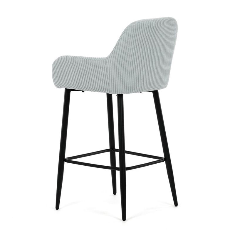 Barová stolička, modrá látka, nohy čierne, AUB-V4009 BLUE6