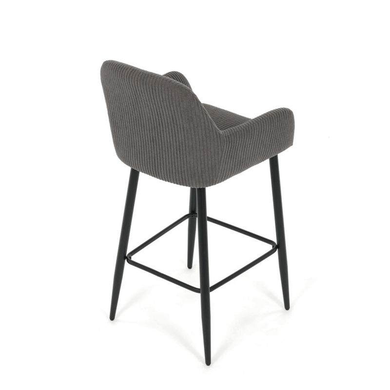 Barová stolička, sivá látka, nohy čierne, AUB-V4009 GREY6