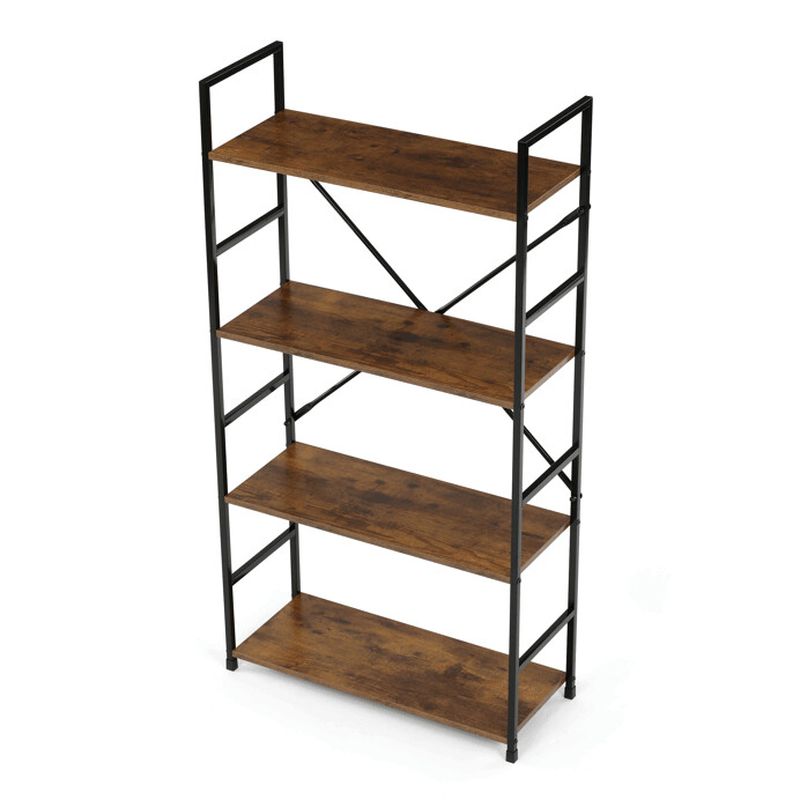 Regál, 59cm, kov, MDF, hnedý, GD-224 OLW