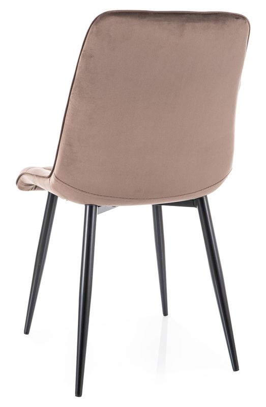 Jedálenská stolička, cappuccino látka, nohy kov čierny, Signal, CHIC VELVET