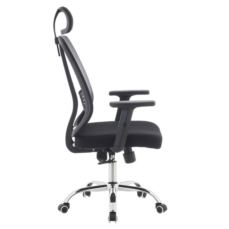 Kancelárske kreslo, čierna látka, sieťovina, chróm, DUVAL