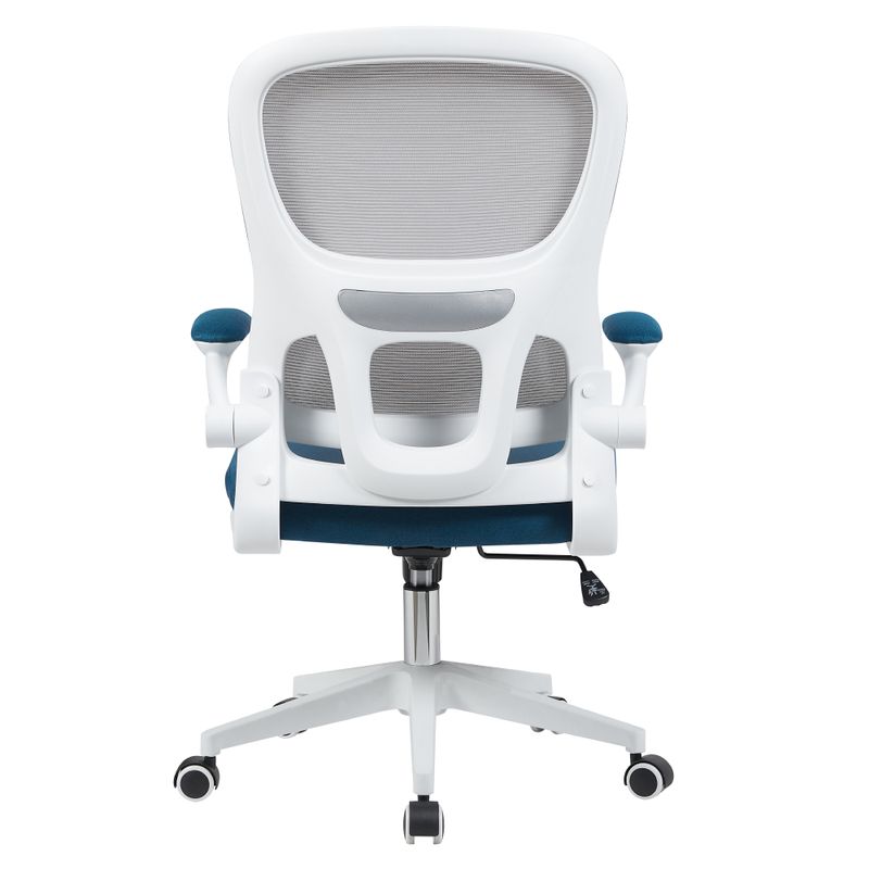 Kancelárske kreslo, petrolejová látka, hnedá sieťovina, biela, RAMIRO