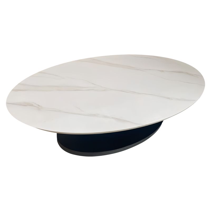 Konferenčný stolík, 130x70cm, imitácia mramoru, čierny, AXEN