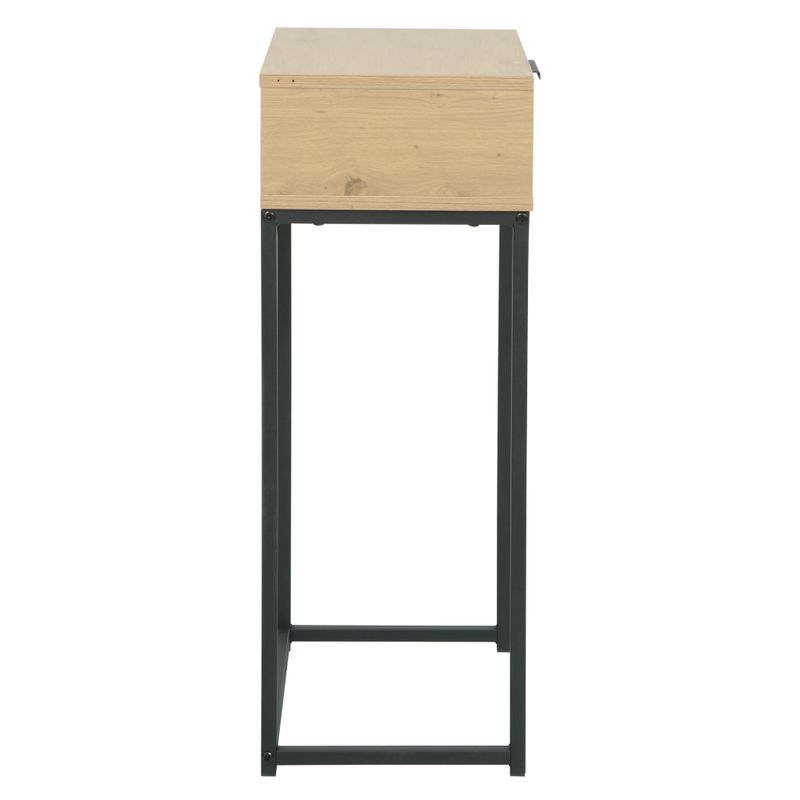 Konzolový stolík so zásuvkou, 40cm, dub, čierny, LERTOS