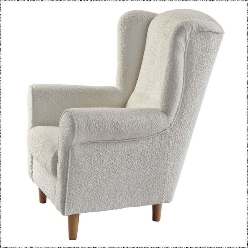 Kreslo ušiak, smotanová látka Coral, CHARLOT