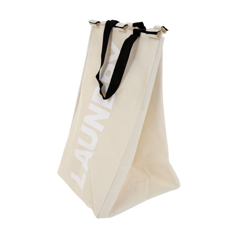 Kôš na prádlo, 35cm, látkový, sivobéžový, LAUNDRY NEW TYP 1
