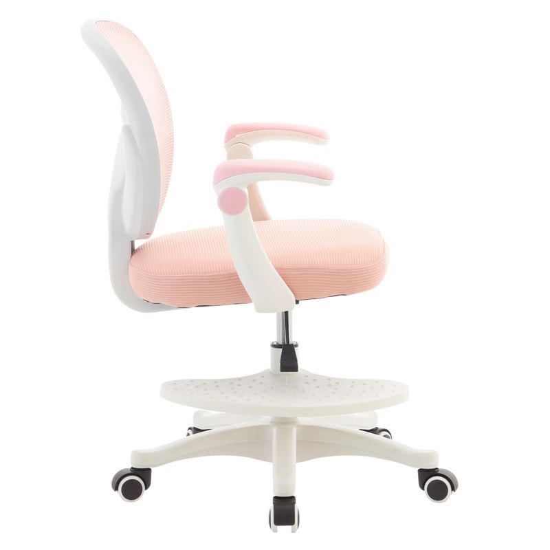 Otočná stolička, ružová sieťovina, biela, TREXA