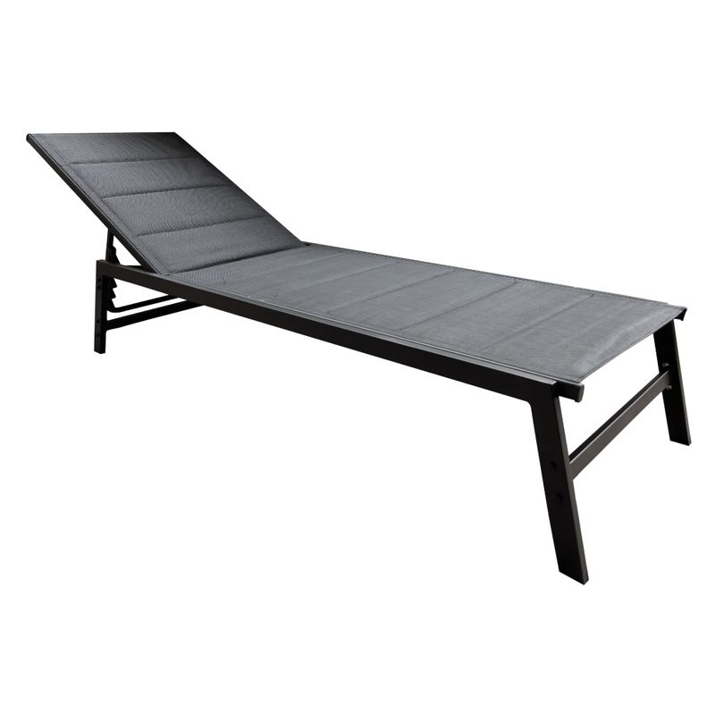 Polohovacie záhradné lehátko, čierna látka, kov, LOPEZ