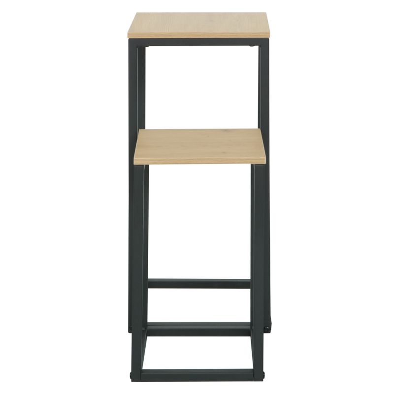 Príručné stolíky, 26x26cm, set 2 ks, dub, čierne, TOLSOS