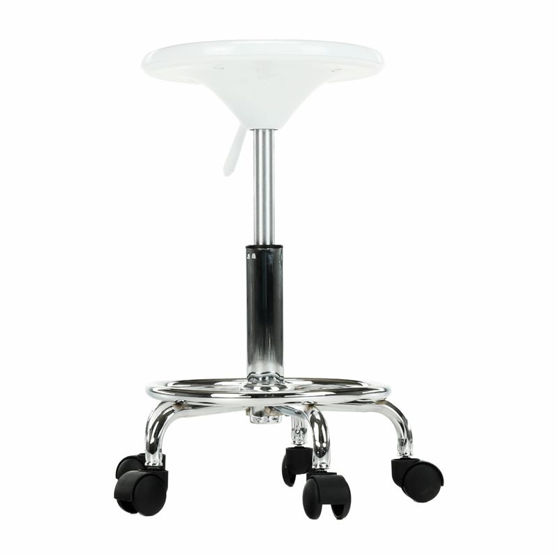 Stolička, 35cm, biela, chróm, MABEL 4 NEW