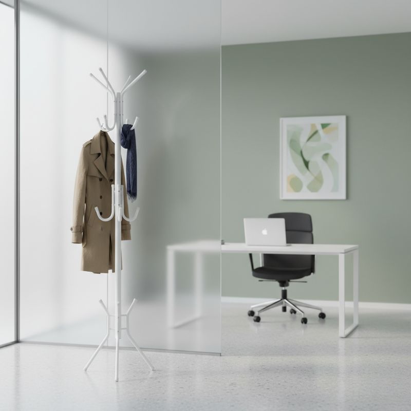 Vešiak, 176cm, biely, kov, LORIK TYP 1