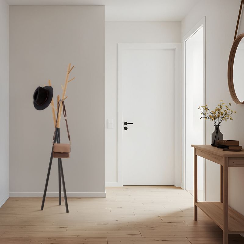 Vešiak, 190cm, čierny, prírodný, kov, ELVAR