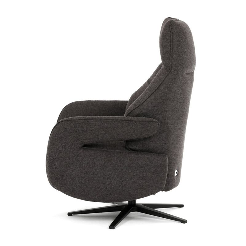 Relaxačné kreslo, elektrické, zabudované ovládanie, hnedá látka, TV-B3973 BR2