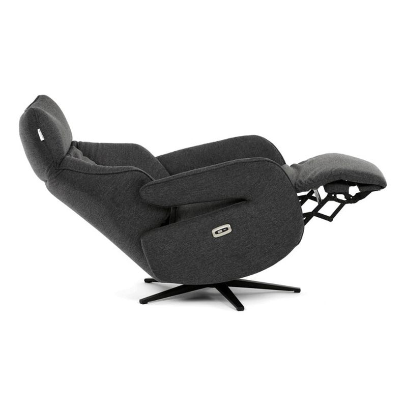Relaxačné kreslo, elektrické zabudované ovládanie, sivá látka, TV-B3973 GREY2