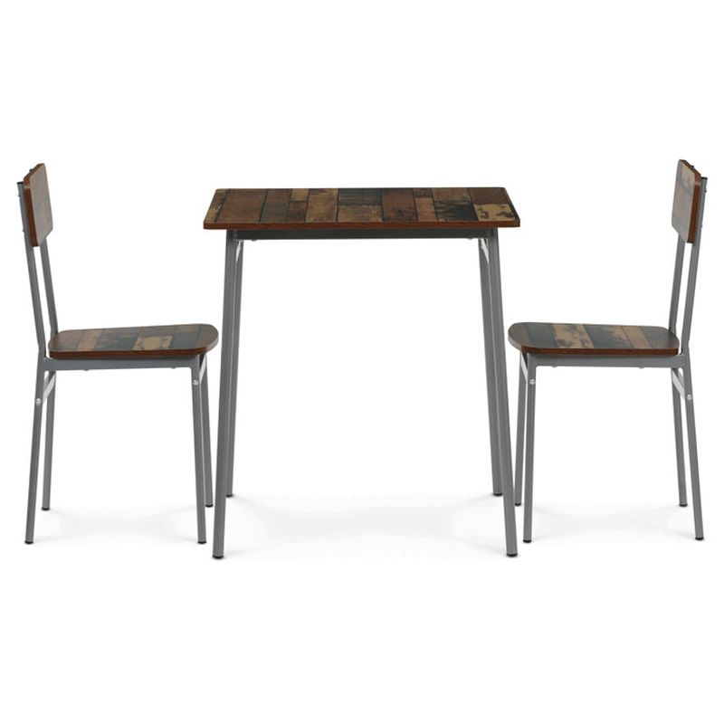 Jedálenský set s 2 stoličkami, 70x70cm, MDF old wood, AUT-O2122 OLW2