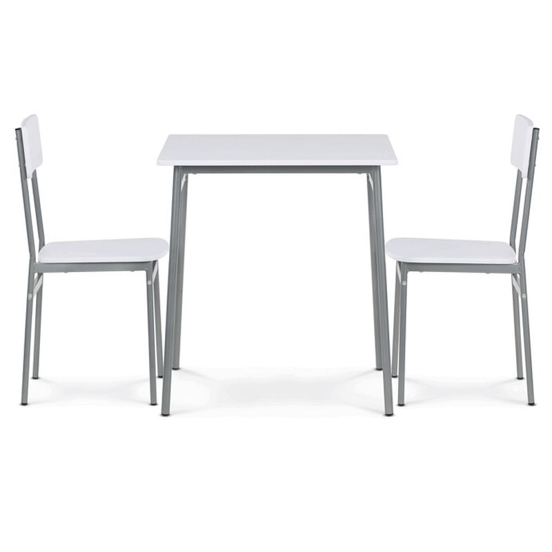 Jedálenský set s 2 stoličkami, 70x70cm, MDF biela, AUT-O2122 WT