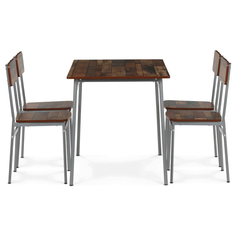 Jedálenský set, 4 stoličky, 110x70cm, MDF old wood, AUT-O2156 OLW2
