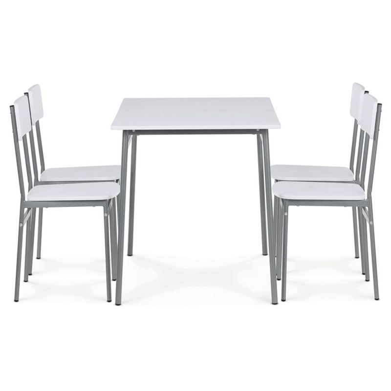 Jedálenský set, 4 stoličky, 110x70cm, MDF biela, AUT-O2156 WT