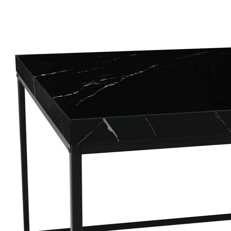 Konferenčný stolík 110x60cm, MDF, čierny mramor, CT-V2011 BK