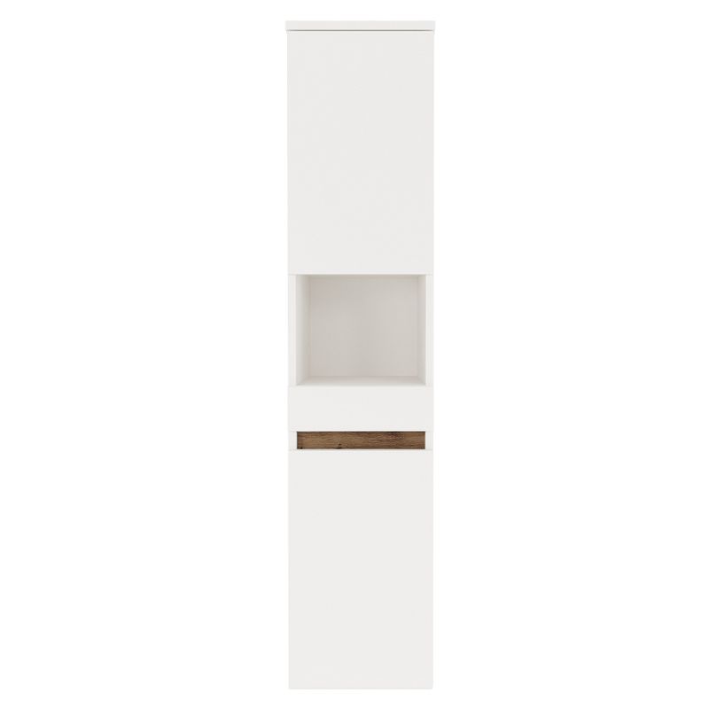 Vysoká skrinka do kúpelne, 30cm, biela, dub artisan, CHOICE
