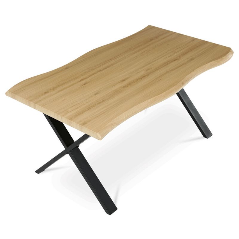 Jedálenský stôl 160x90cm, MDF divoký dub, kov čierny, HT-F4316 OAK