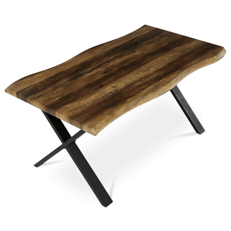 Jedálenský stôl 160x90cm, MDF old wood, kov čierny, HT-F4316 OLW