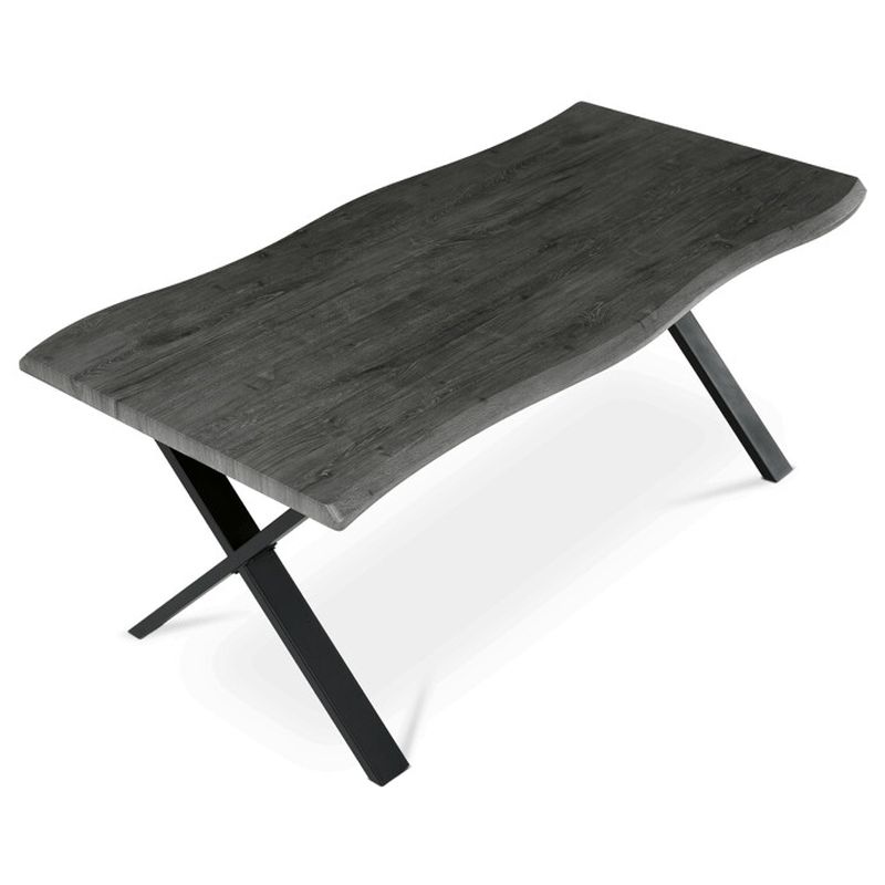 Jedálenský stôl 180x90cm, MDF sivý dub, kov čierny, HT-F4318 GREY