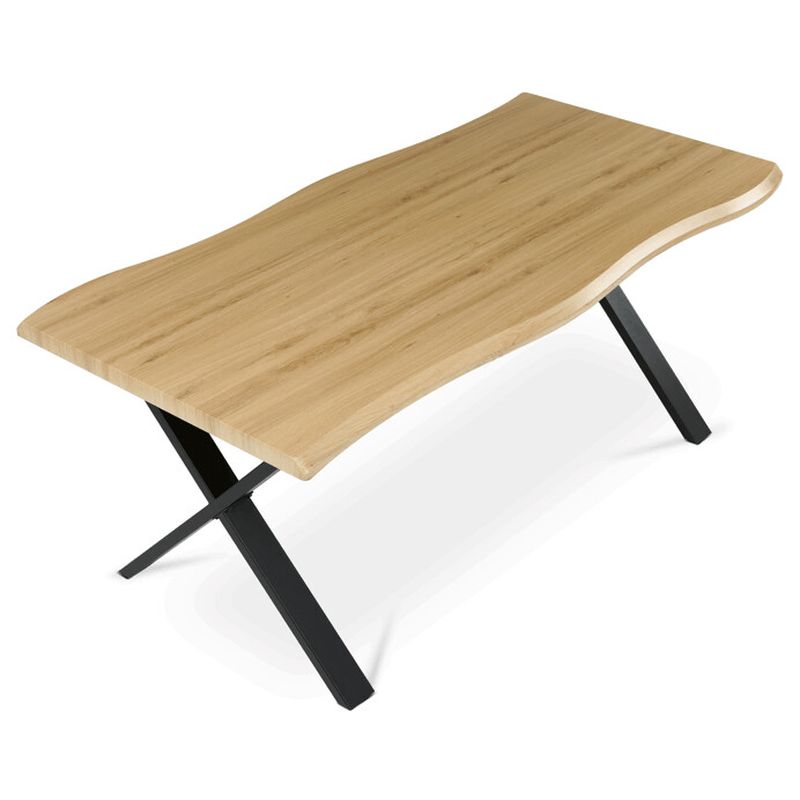 Jedálenský stôl 180x90cm, MDF divoký dub, kov čierny, HT-F4318 OAK