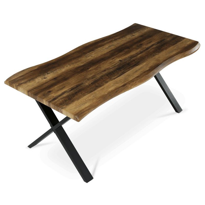 Jedálenský stôl 180x90cm, MDF old wood, kov čierny, HT-F4318 OLW