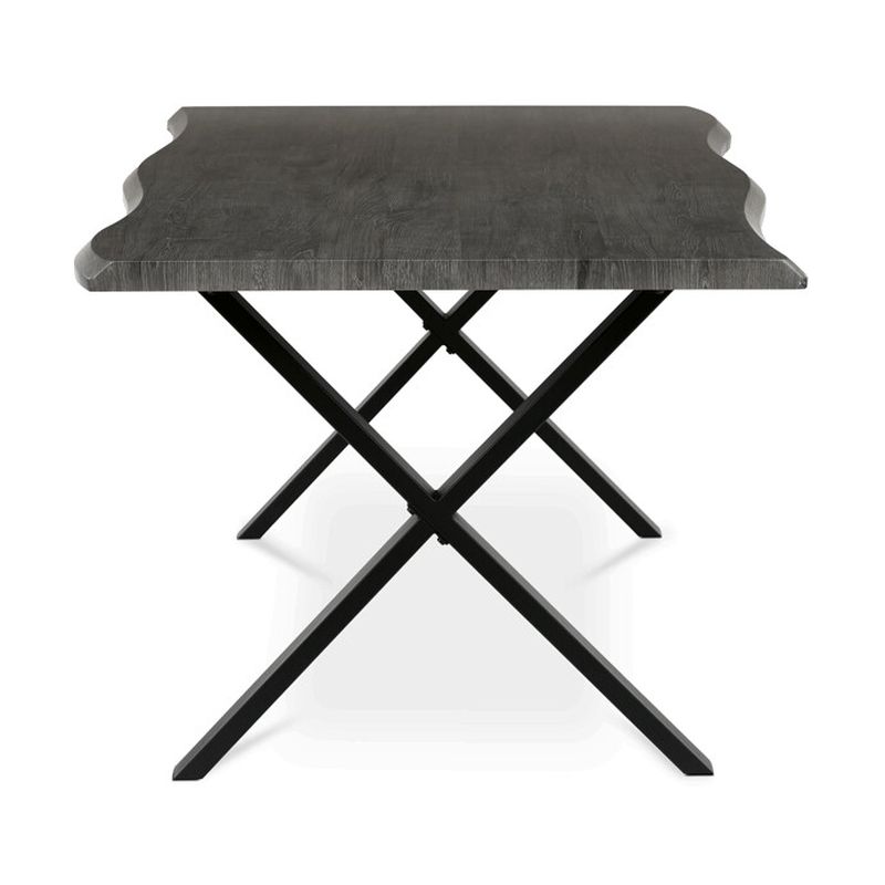Jedálenský stôl 210x100cm, MDF sivý dub, kov čierny, HT-F4321 GREY