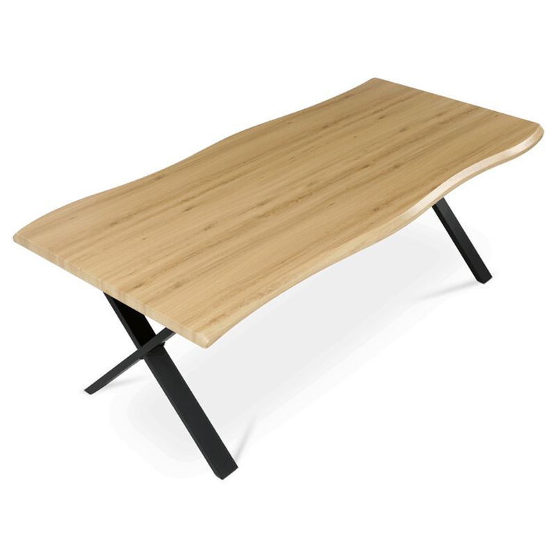 Jedálenský stôl 210x100cm, MDF divoký dub, kov čierny, HT-F4321 OAK