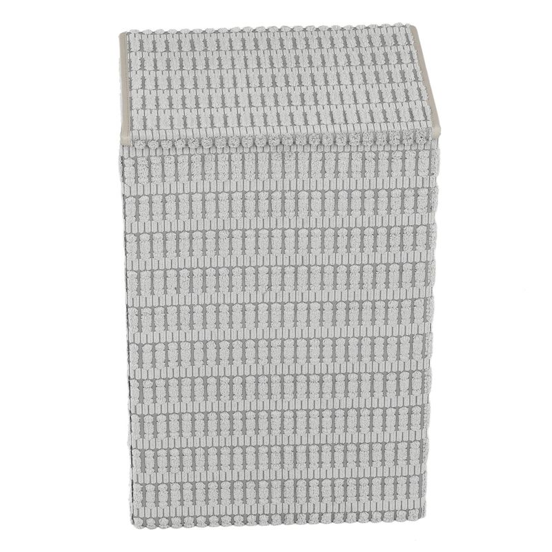 Kôš na bielizeň, polyester, papier, veko na suchý zips, farba sivá
