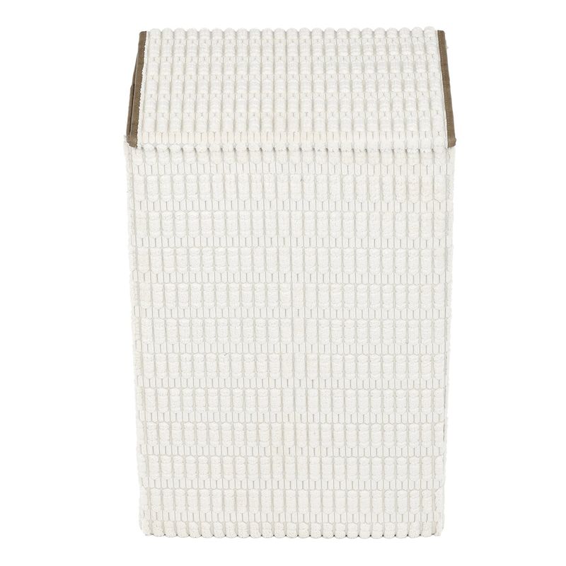 Kôš na bielizeň, polyester, papier, veko na suchý zips, farba biela