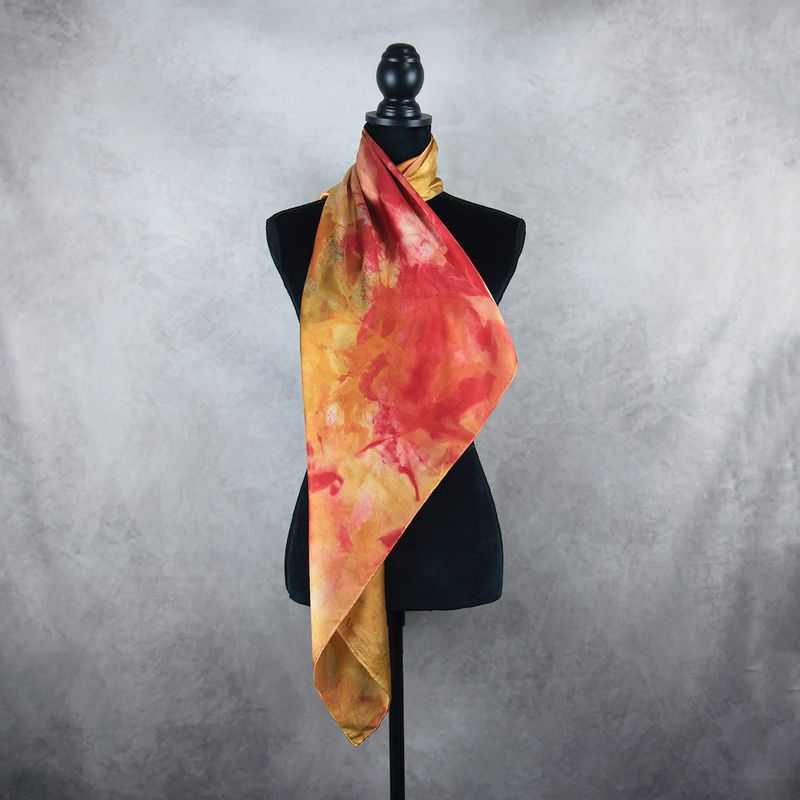 Luxusná farebná hodvábna šatka LIMITED_315, Vyrobená na Slovensku, 90x90cm