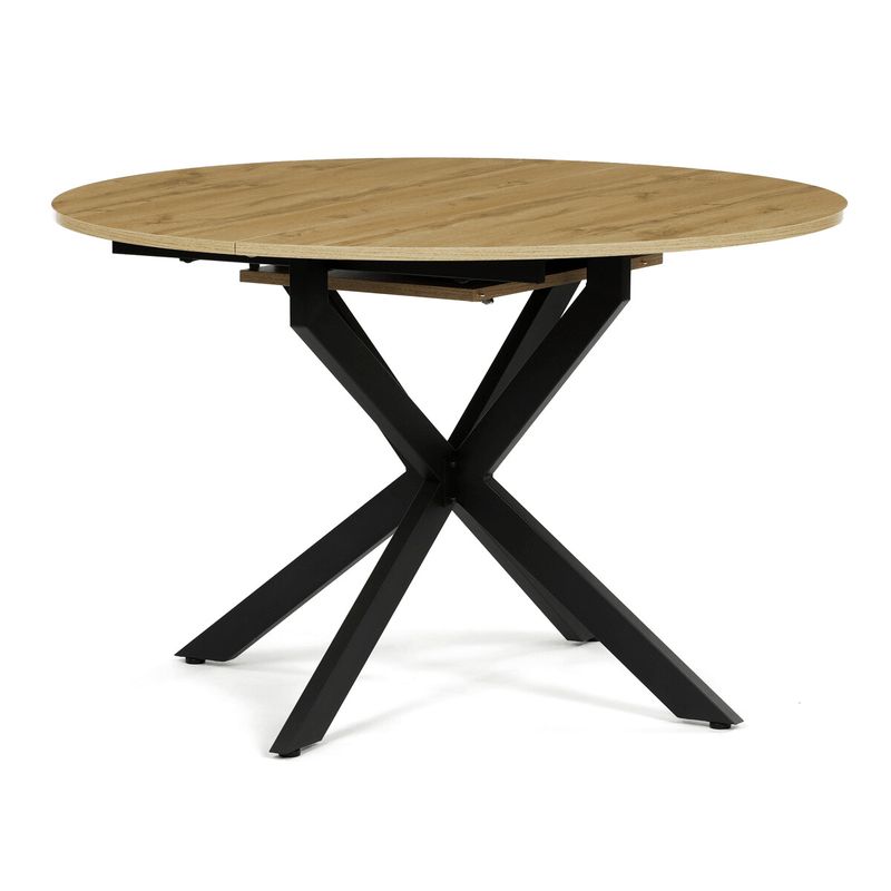 Jedálenský stôl rozkladací, 120-160x120 cm, melamín, dub, DT-I1120 OAK