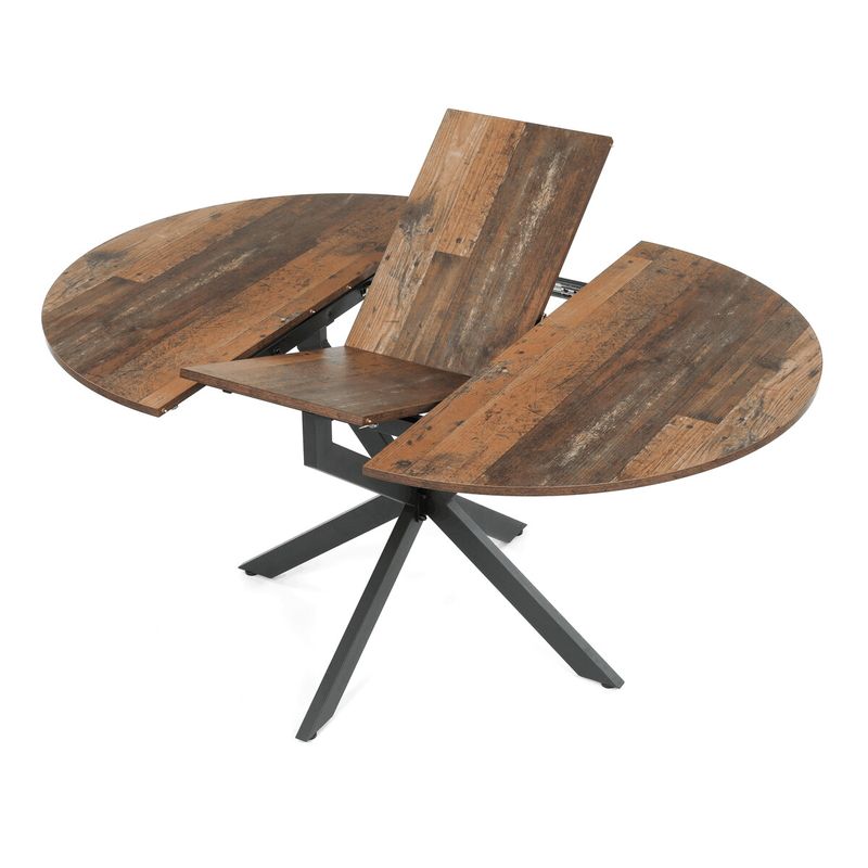 Jedálenský stôl rozkladací, 120-160x120 cm, melamín, old wood, DT-I1120 OLW2