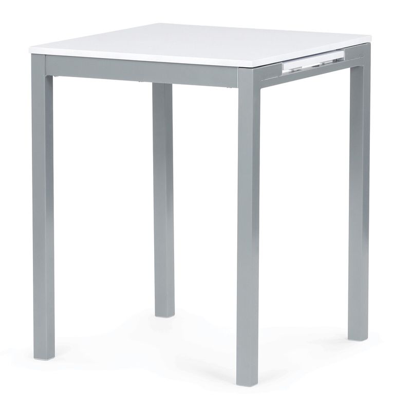 Jedálenský stôl rozkladací, 60-90x60cm, melamín, biely, GDT-206 WT