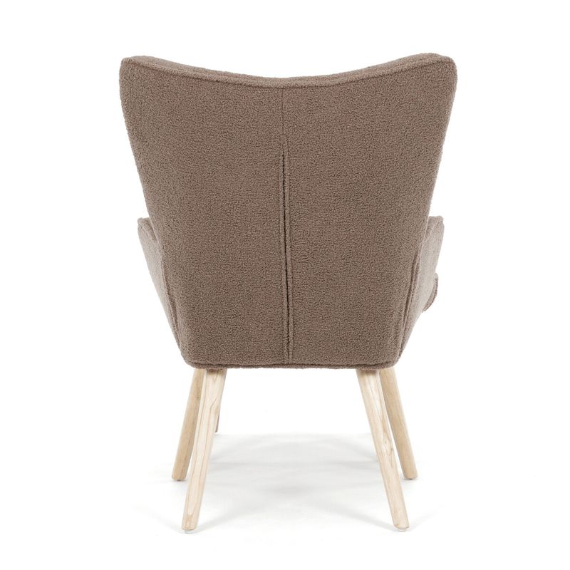 Relaxačné kreslo, ušiak, hnedá látka bouclé, AK-319 BR2
