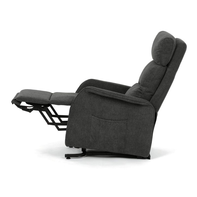 Polohovacie kreslo, elektrické káblové ovládanie, sivá látka, TV-L8960 GREY2