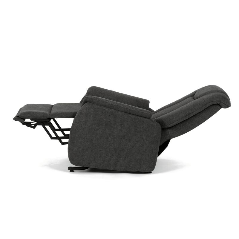 Polohovacie kreslo, elektrické káblové ovládanie, sivá látka, TV-L8963 GREY2