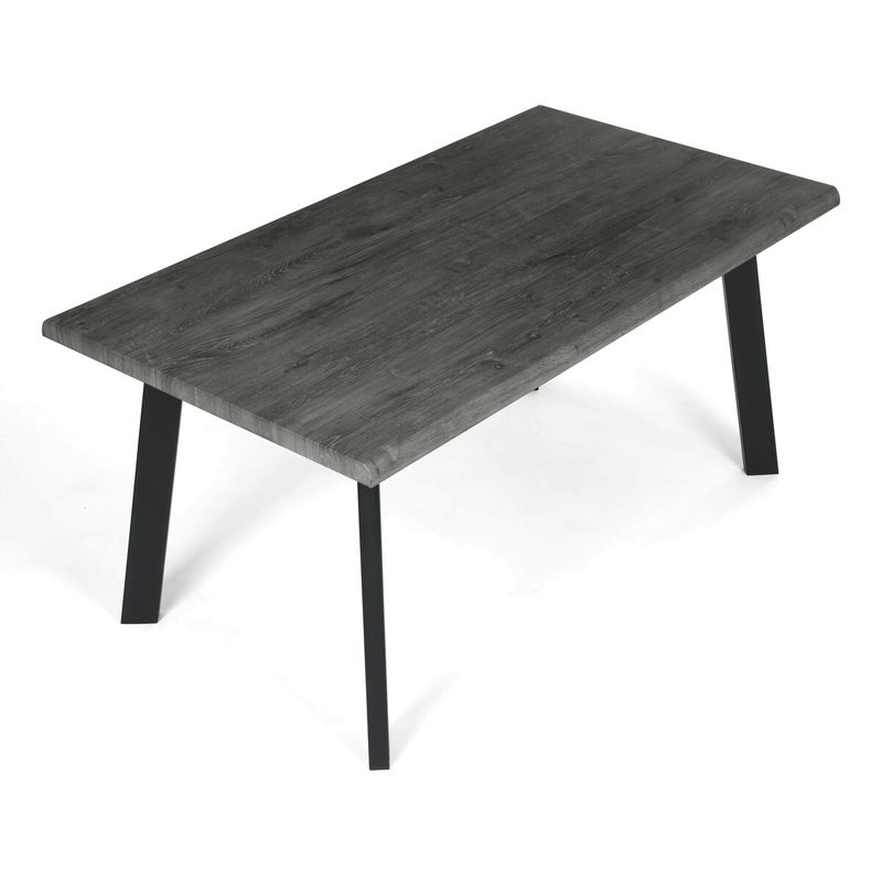 Jedálenský stôl 160x90cm, MDF, kov, sivý dub, HT-F4516 GREY