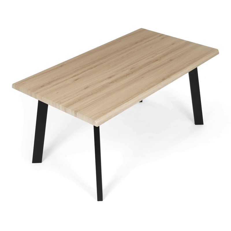 Jedálenský stôl 160x90cm, MDF, kov, divoký dub, HT-F4516 OAK