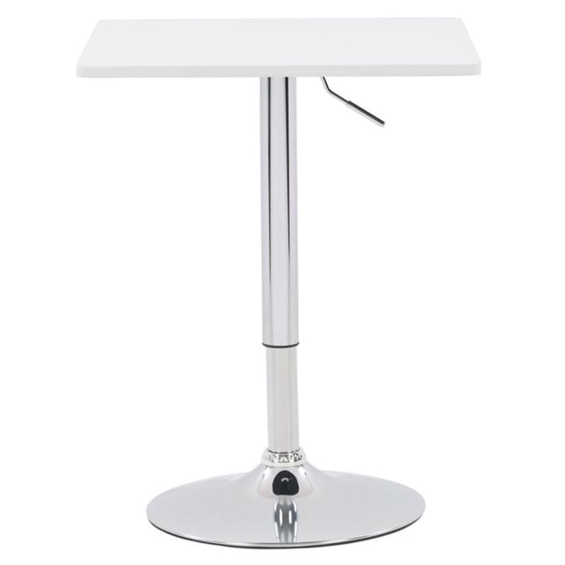 Barový stôl, 57cm, s nastaviteľnou výškou, biely, FLORIAN 3 NEW