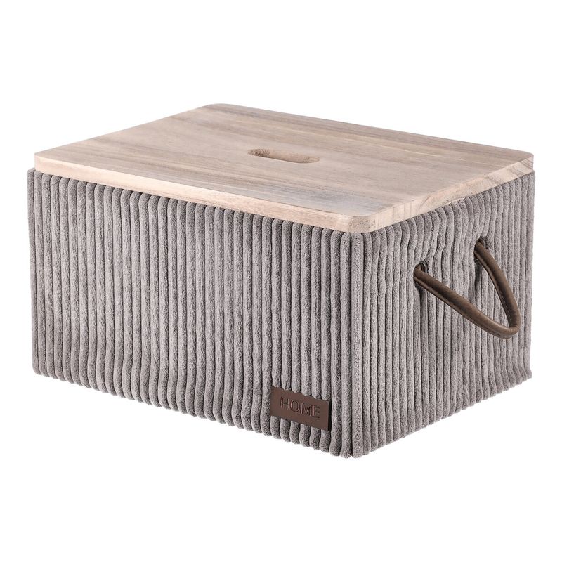 Kôš na bielizeň, látkový s vekom, sivý, sada 5 ks, DT3000 GREY