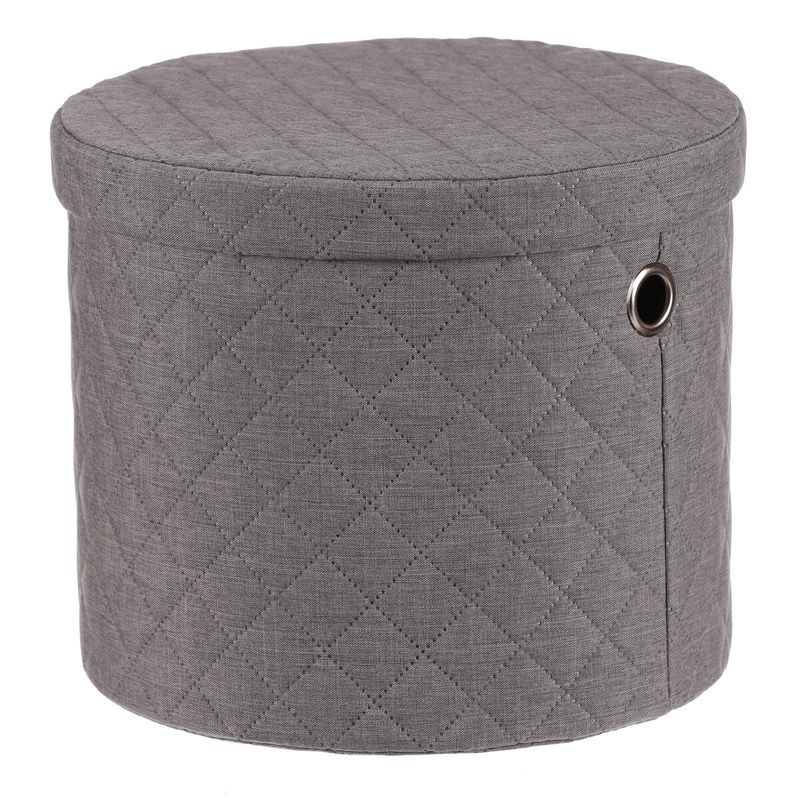 Kôš na bielizeň, látka, okrúhly, sivý, sada 5 ks, DT3007 GREY