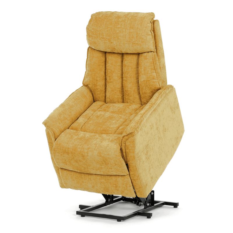 Polohovacie elektrické kreslo, žltá látka, 200kg, TV-H9727 YEL2